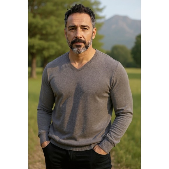 Tommy Bahama Other - Tommy Bahama Sample Tag Dark Gray Brown Pullover Sweater Sz Large‎ Long Sleeve